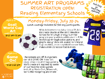 Reading Birch Meadow Elementary: World Cup Art & Game On! (5-12y)